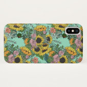 Trendy gele zonnebloemen en roze rozen ontwerp Case-Mate iPhone case (Achterkant (horizontaal))