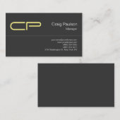Trendy Gellow Chic Monogram Visitekaartje (Voorkant / Achterkant)