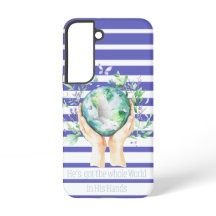 Trendy Geloof Blauw Witte Streep Aarde Handen Duif