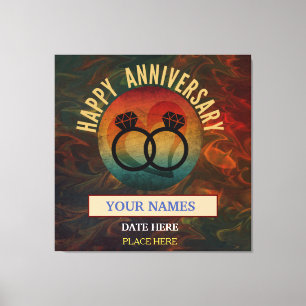 trendy gelukkig jubileum koppel cadeau canvas afdruk