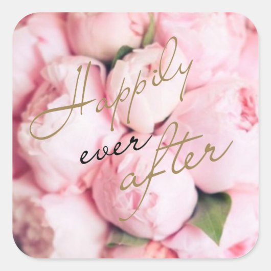 Trendy gelukkig ooit na bruiloft stickers (Voorkant)