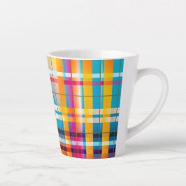 Trendy gemerkte kleurrijke ruit Wexford Latte Mok