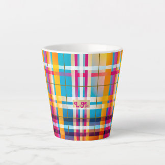 Trendy gemerkte kleurrijke ruit Wexford Latte Mok