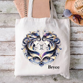 Trendy Gemini Waterverf Zodiac Design Tote Bag
