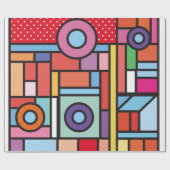 Trendy geometric elements memphis design. Retro Cadeaupapier (Vlak)