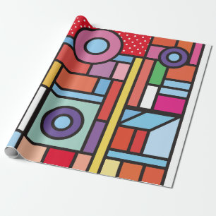 Trendy geometric elements memphis design. Retro Cadeaupapier