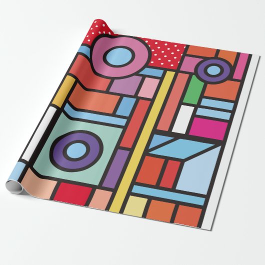 Trendy geometric elements memphis design. Retro Cadeaupapier (Uitgerold)