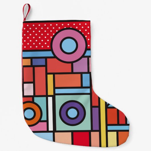 Trendy geometric elements memphis design. Retro Kleine Kerstsok (Voorkant)