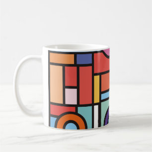 Trendy geometric elements memphis design. Retro Koffiemok