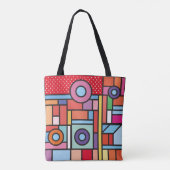 Trendy geometric elements memphis design. Retro Tote Bag (Achterkant)