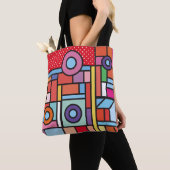 Trendy geometric elements memphis design. Retro Tote Bag (Dichtbij)