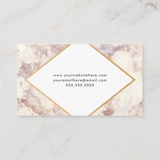 Trendy Geometric faux goudmarmer Visitekaartje (Achterkant)