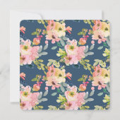 Trendy Geometric Floral Wedding Kaart (Achterkant)