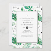 Trendy Geometric Forest Bridesmaids Luncheon Kaart (Voorkant)