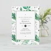 Trendy Geometric Forest Bridesmaids Luncheon Kaart (Staand voorkant)