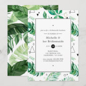Trendy Geometric Forest Bridesmaids Luncheon Kaart (Voorkant / Achterkant)