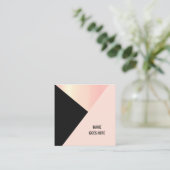 Trendy Geometric Gold Pink Square Visitekaartje (Staand voorkant)