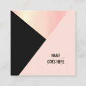 Trendy Geometric Gold Pink Square Visitekaartje (Voorkant)