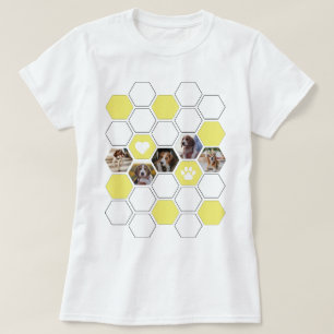 Trendy Geometric Ik hou van mijn hondenhart Geel F T-shirt
