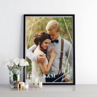 Trendy Geometric Lijst en Monogram