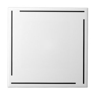 Trendy Geometric Minimalist Black and White Tegeltje
