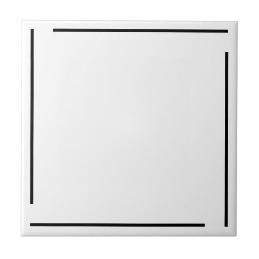 Trendy Geometric Minimalist Black and White Tegeltje (Voorkant)