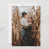 Trendy Geometric Navy Greenery met Foto Kaart (Achterkant)