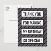 Trendy Geometric Pattern, Birthday Dank je Briefkaart (Voorkant / Achterkant)