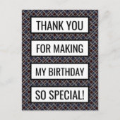 Trendy Geometric Pattern, Birthday Dank je Briefkaart (Voorkant)
