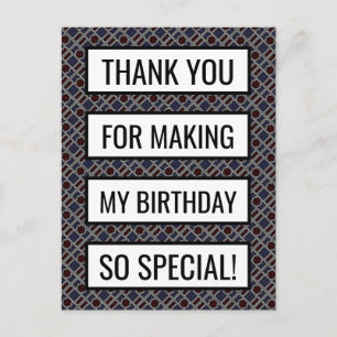 Trendy Geometric Pattern, Birthday Dank je Briefkaart