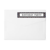 Trendy Geometric Pattern, Modern Birthday Party (Achterkant)