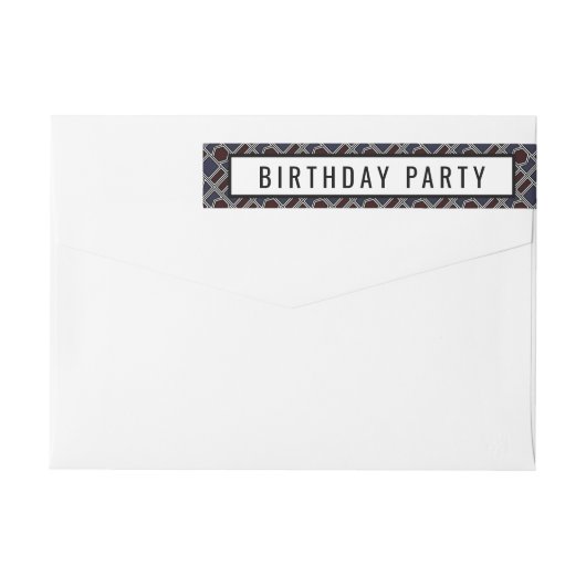 Trendy Geometric Pattern, Modern Birthday Party (Achterkant)