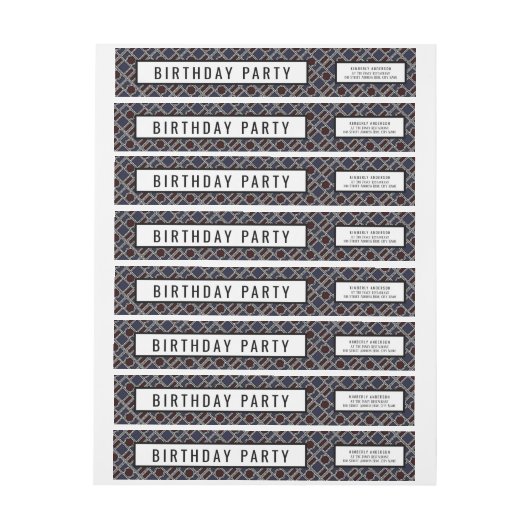 Trendy Geometric Pattern, Modern Birthday Party (Vel)