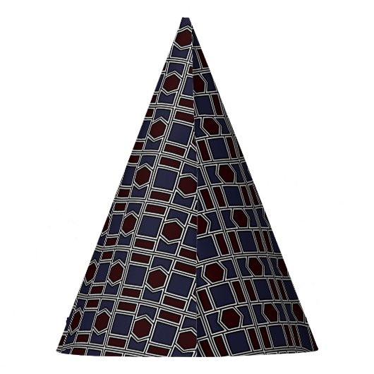 Trendy Geometric Pattern, Modern Birthday Party Feesthoedjes (Achterkant)
