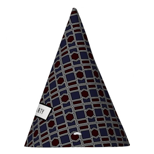 Trendy Geometric Pattern, Modern Birthday Party Feesthoedjes (Rechts)