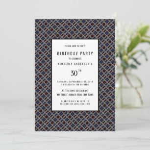 Trendy Geometric Pattern, Modern Birthday Party Kaart