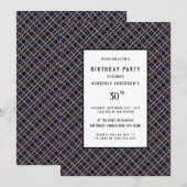Trendy Geometric Pattern, Modern Birthday Party Kaart (Voorkant / Achterkant)