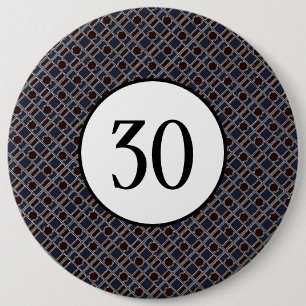 Trendy Geometric Pattern, Modern Birthday Party Ronde Button 6,0 Cm