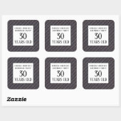 Trendy Geometric Pattern, Modern Birthday Party Vierkante Sticker (Vel)