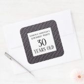 Trendy Geometric Pattern, Modern Birthday Party Vierkante Sticker (Envelop)