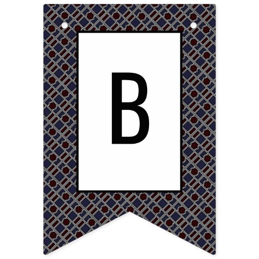 Trendy Geometric Pattern, Modern Birthday Party Vlaggetjes (Tweede vlag)