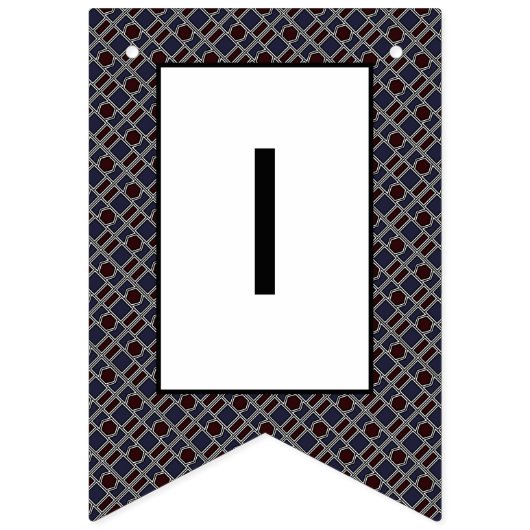 Trendy Geometric Pattern, Modern Birthday Party Vlaggetjes (Derde vlag)