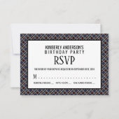 Trendy Geometric Pattern, Modern Birthday RSVP Kaart (Voorkant)