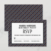 Trendy Geometric Pattern, Modern Birthday RSVP Kaart (Voorkant / Achterkant)