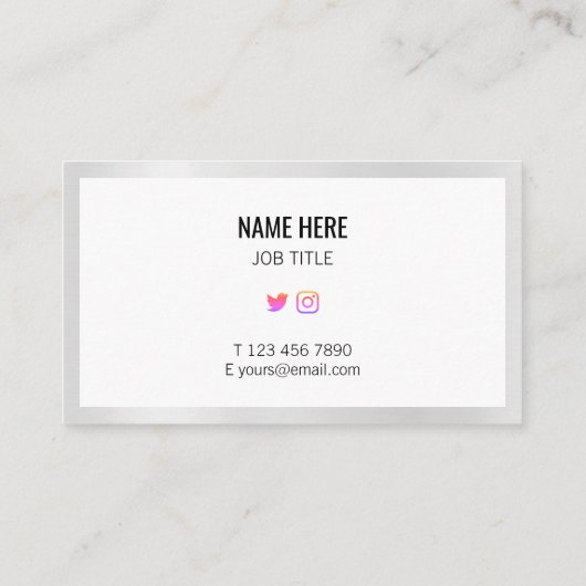 Trendy Geometric Silver Visitekaartje (Achterkant)