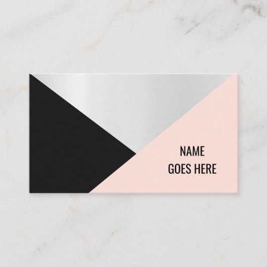 Trendy Geometric Silver Visitekaartje (Voorkant)