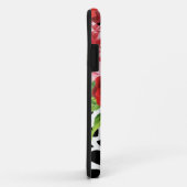 Trendy Geometric Stripe Pattern Red Foral Monogram Case-Mate iPhone Case (Achterkant/rechts)