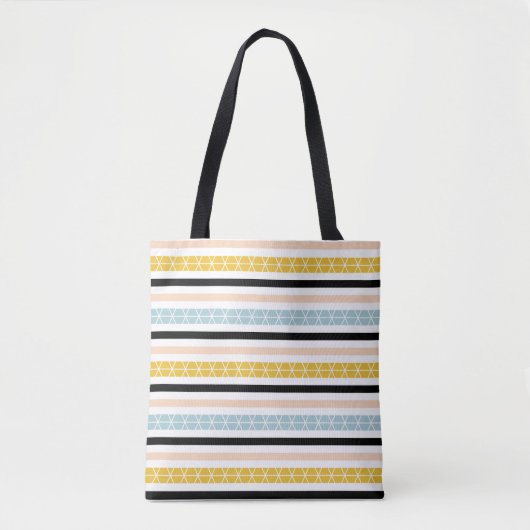 Trendy Geometric Striped Pattern Tote Bag (Voorkant)
