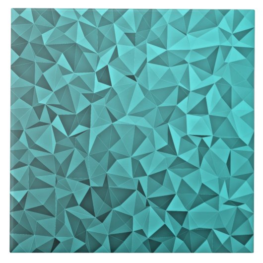 Trendy Geometric Triangle Mosaic Turquoise Tile Tegeltje (Voorkant)