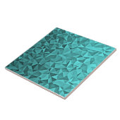 Trendy Geometric Triangle Mosaic Turquoise Tile Tegeltje (Zijkant)